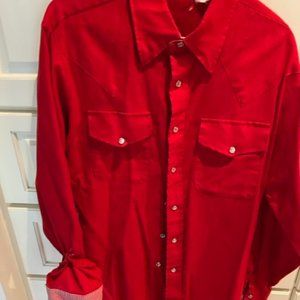 SHIRT, POLYESTER, HEAVY, WITH SNAP BUTTONS, SIZE LARGE
